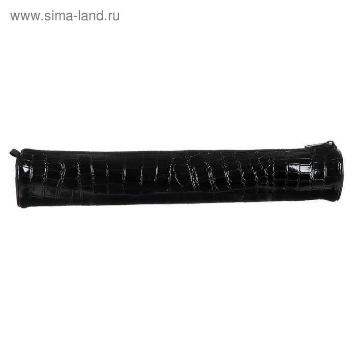 фото Пенал-тубус для кистей, мягкий, 355 х 65 мм, экокожа, «канцбург», чёрный