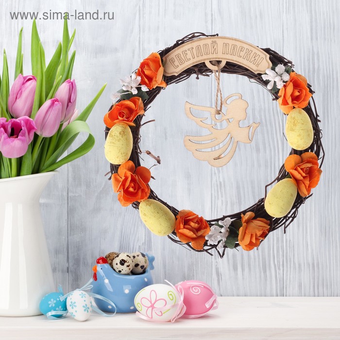 

Венок пасхальный «Ангелочек», 16 × 16 см