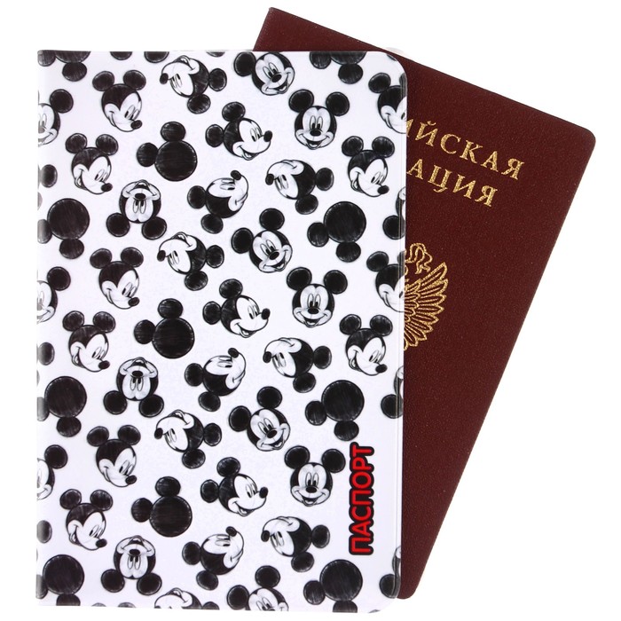Паспортная обложка, Микки Маус голографичная паспортная обложка бьюти