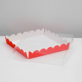 

Коробочка для печенья с PVC крышкой, красная, 35 х 35 х 6 см