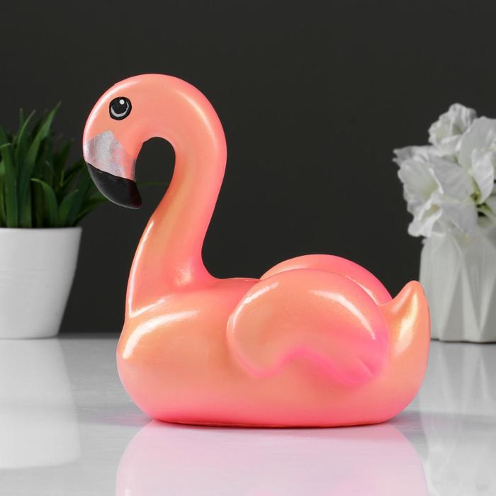 Копилка "Фламинго средний" персиковый, 19см