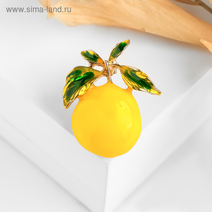 Брошь «Лимон», цвет жёлто-зелёный в золоте значок манго цвет жёлто зелёный в золоте