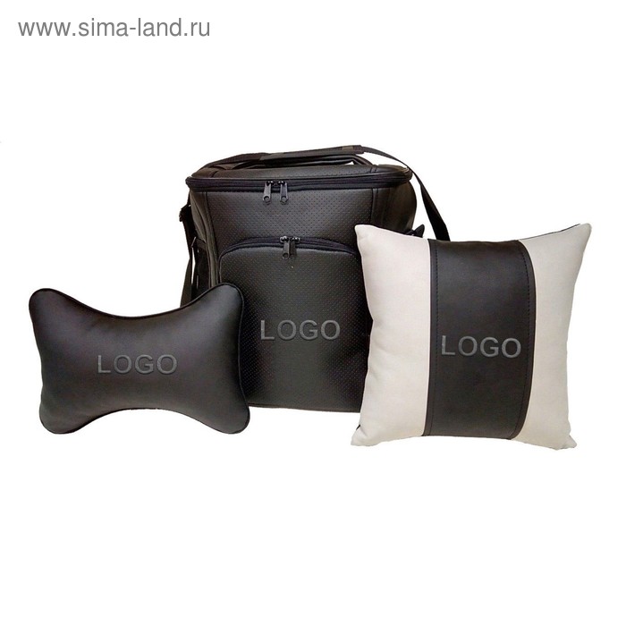 фото Подарочный набор: термосумка 20л, подушка на подголовник, декоративная подушка, с вышивкой, hyundai autopremium