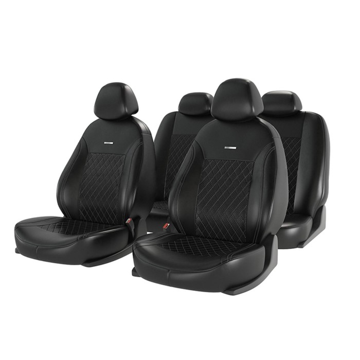 

Авточехлы Atom Leather Ромб, экокожа, черный/серый