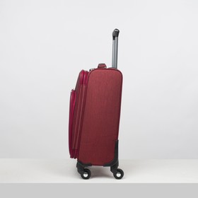 

Чемодан малый 20", отдел на молнии, наружный карман, кодовый замок, 4 колеса, цвет бордовый