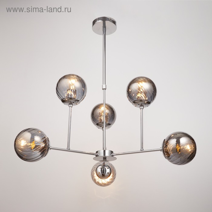 

Люстра 65801/6 6х60W E27 хром/дымчатый 75х75х56 см