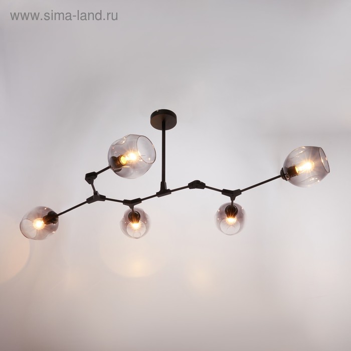 

Люстра 93001/5 5х60W E27 черный/дымчатый 90х50х75 см