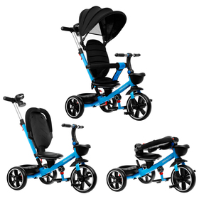 

Велосипед трёхколёсный Micio Veloce+, колёса EVA 10"/8", цвет синий