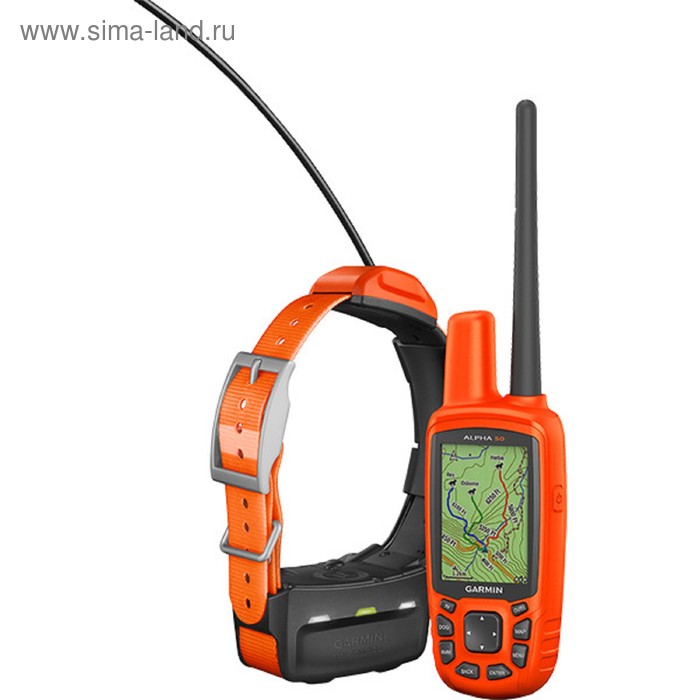 GPS-навигатор Garmin Alpha 50/T5 Rus (010-01635-F1), комплект с ошейником, оранжевый