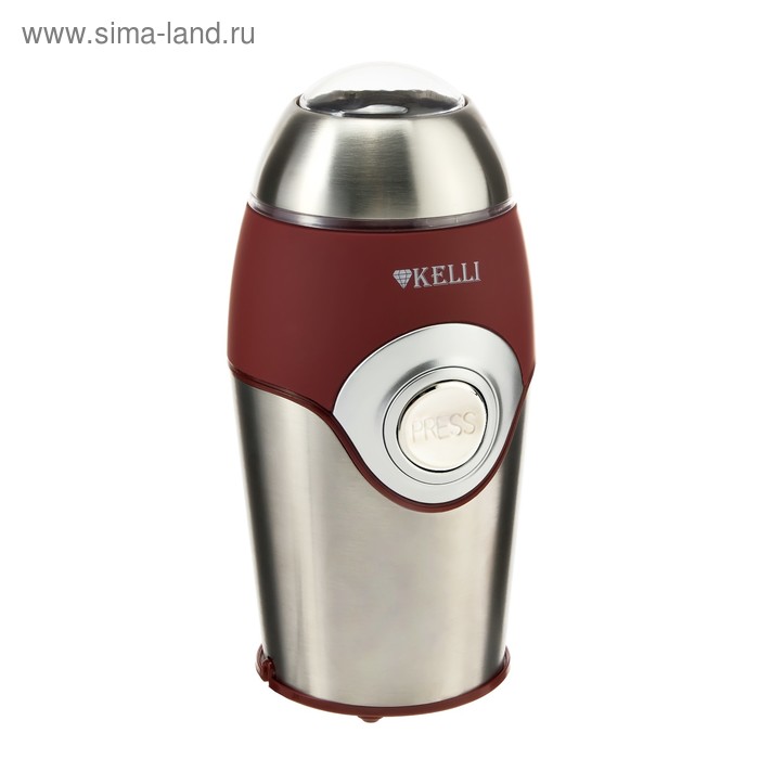 Кофемолка электрическая KELLI KL-5054, 400 Вт, 70 г, красная/серебристая