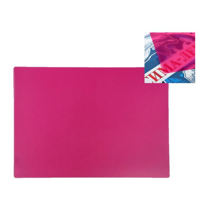 фото Накладка на стол пластиковая, а3, 460 х 330 мм, 500 мкм, прозрачная, цвет розовый (подходит для офиса) оникс