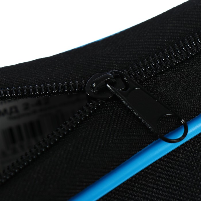 Папка с ручками, текстильная, А4, 350 х 265 х 45 мм, «Оникс», ПМД 2-42, внутренний карман, «Офис», цвет чёрный-ярко-голубой