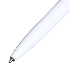 Ручка шариковая, автоматическая, под логотип, корпус белый, стержень синий 0.5 мм от Сима-ленд