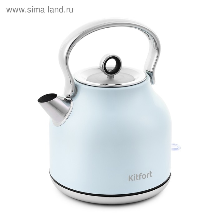 Чайник электрический Kitfort КТ-671-3, металл, 1.7 л, 2200 Вт, голубой