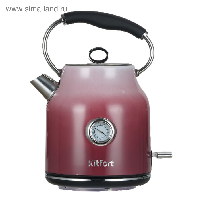 Чайник электрический Kitfort КТ-679-1, металл, 1.7 л, 2200 Вт, красный с градиентом
