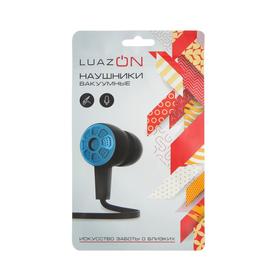 

Наушники LuazON, шоу-бокс, вакуумные, микрофон, плоский провод, синие