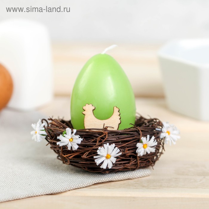 

Свеча-яйцо в гнезде «Курочка», 8.5 х 8 см