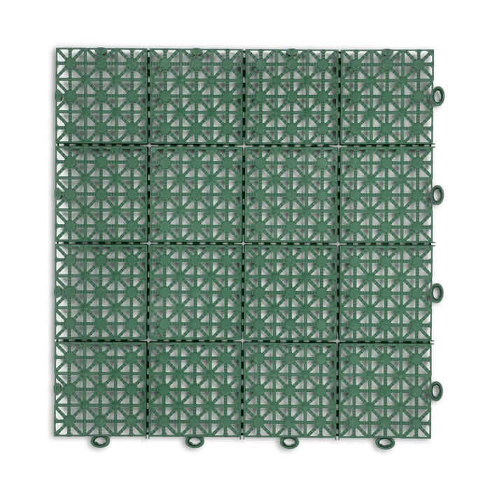 Модульное покрытие, 30 × 30 × 1,5 см, пластик, зелёное, 1 шт.