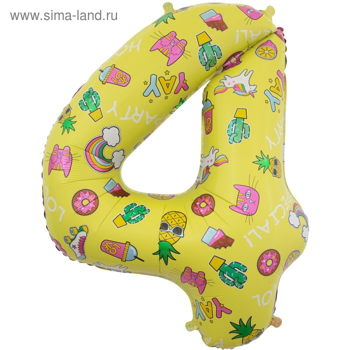 

Шар фольгированный 34" «Цифра 4»