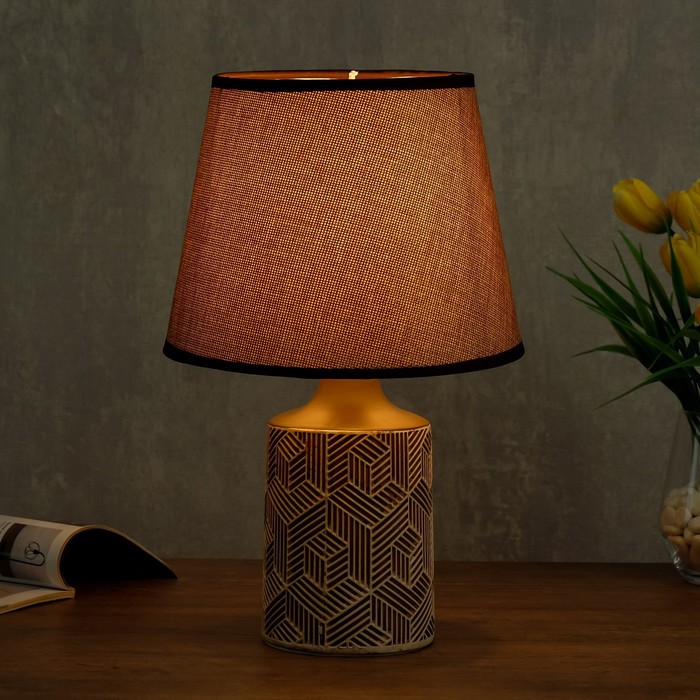 фото Лампа настольная 48475/1 e14 40вт кофе 18х18х32 см risalux