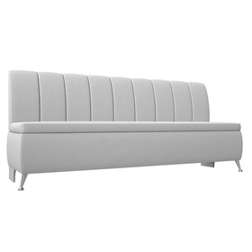 Кухонный прямой диван «Кантри», экокожа, цвет белый