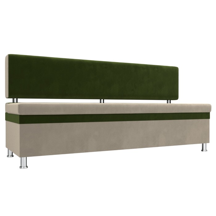 Кухонный прямой диван «Стайл», микровельвет, цвет бежевый / зелёный
