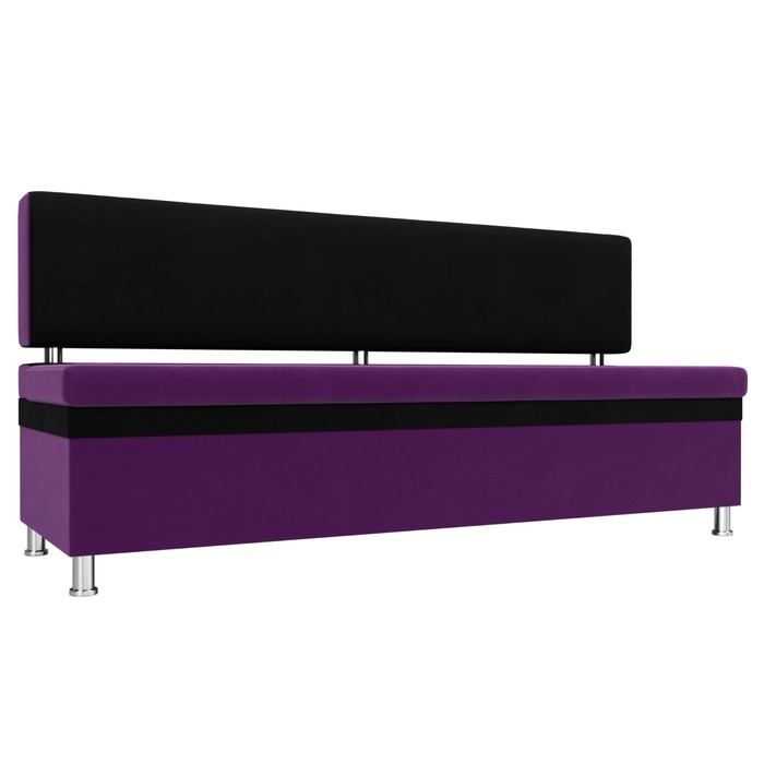 Кухонный прямой диван «Стайл», микровельвет, цвет фиолетовый / чёрный