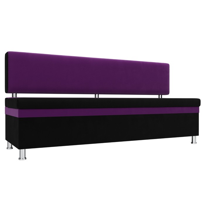Кухонный прямой диван «Стайл», микровельвет, цвет чёрный / фиолетовый