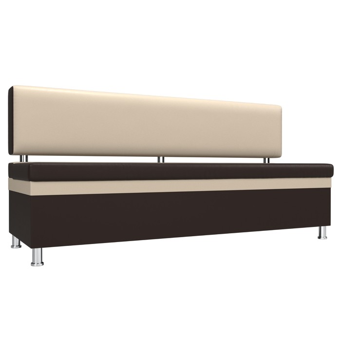 Кухонный прямой диван «Стайл», экокожа, цвет коричневый / бежевый