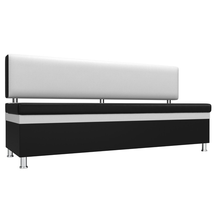 Кухонный прямой диван «Стайл», экокожа, цвет чёрный / белый