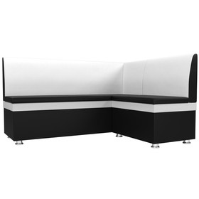 Кухонный угловой диван «Уют», экокожа, цвет чёрный / белый