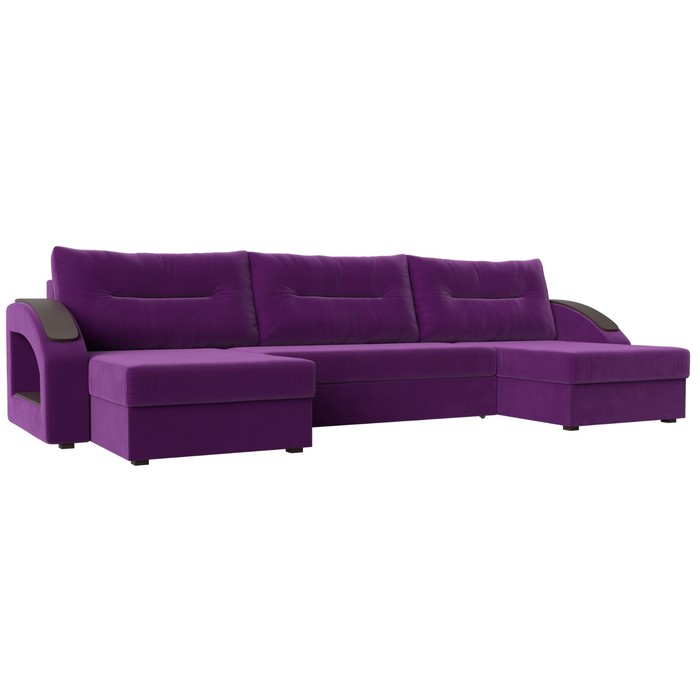П-образный диван «Канзас», механизм еврокнижка, микровельвет, цвет фиолетовый п образный диван канзас механизм еврокнижка микровельвет цвет бежевый
