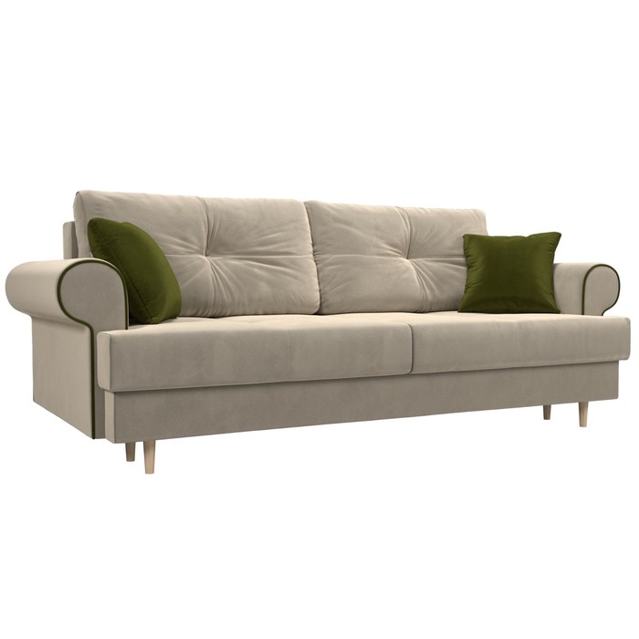 Прямой диван «Сплин», механизм еврокнижка, микровельвет, цвет бежевый