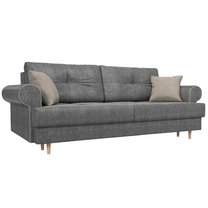 Прямой диван «Сплин», механизм еврокнижка, рогожка, цвет серый