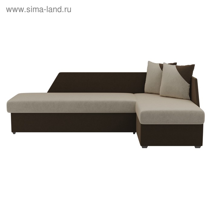 

Угловой диван «Андора», механизм дельфин, микровельвет, цвет бежевый / коричневый