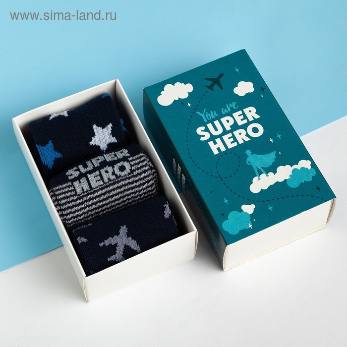 

Набор детских носков KAFTAN "Super hero" 3 пары, размер 18-20