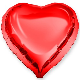 Шар фольгированный 18'', сердце, цвет красный Ош
