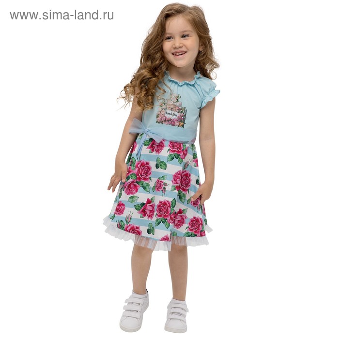 фото Платье для девочек, рост 92 см, цвет голубой карамелли