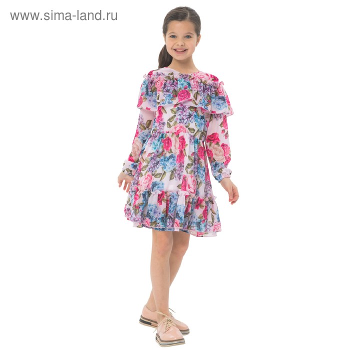 Платье для девочек, рост 140 см, цвет розовый