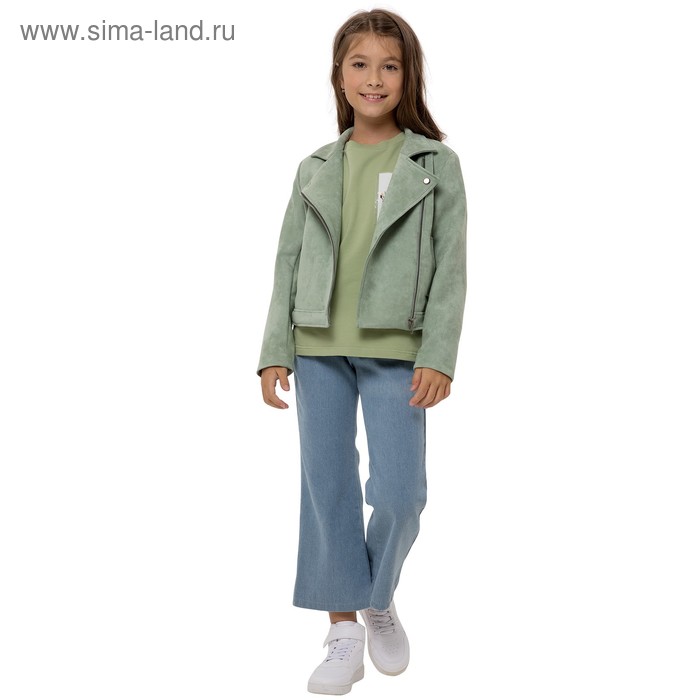 Куртка для девочек, рост 128 см, цвет зелёный