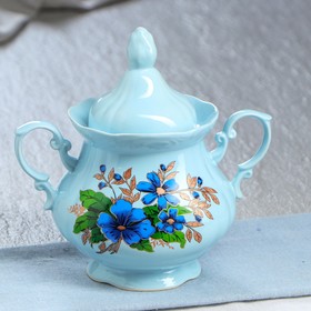 

Сахарница "Камелия", голубая, цветы, 0.5 л, микс