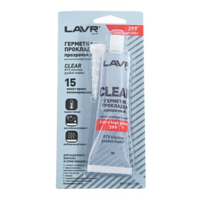 Герметик-прокладка CLEAR LAVR RTV,прозрачный,высокотемпературный,силиконовый,70г.Ln1740