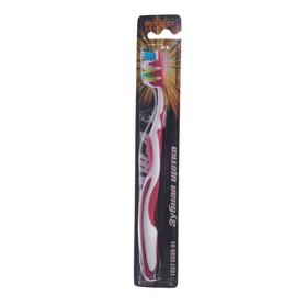 Зубная щётка, двухкомпонентная ручка с резиновыми вставками, средняя жёсткость, микс
