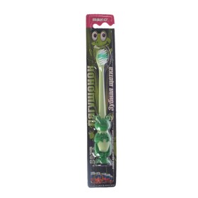 Зубная щётка мод Детская Лягушонок 87 арт двухкомпонентная ручка, щетина мягкая, с присоской