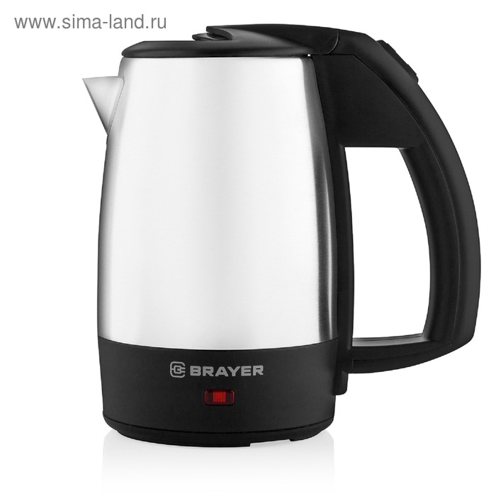 фото Чайник электрический brayer 1080br, дорожный, металл, 0.5 л, 1000 вт, чёрно-серебристый