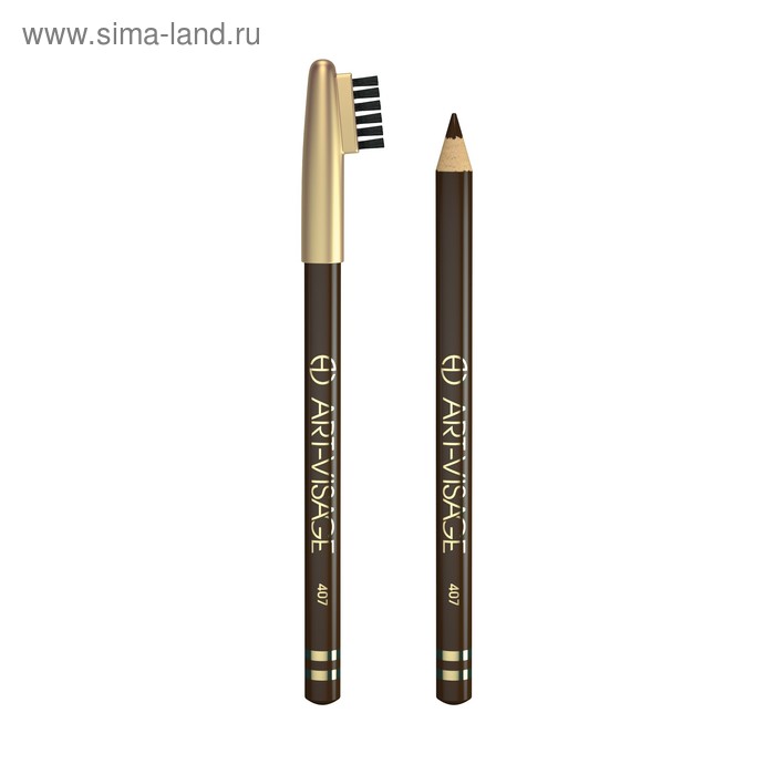 Карандаш для бровей Art-Visage, тон 407, тёмно-коричневый art visage карандаш для бровей art visage eyebrow pencil тон 407