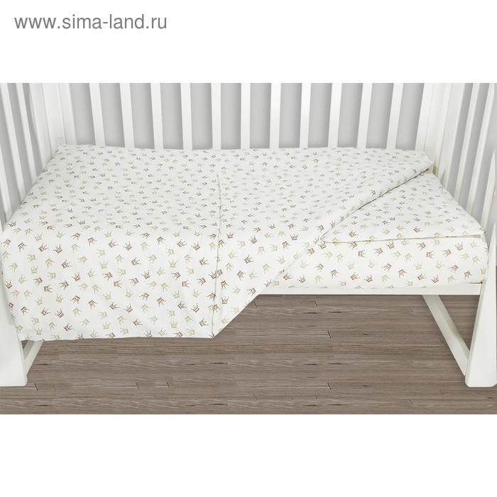 цена Постельное бельё Baby Boom, размер 75х125 см, 112х147 см, 40х60 см, короны принцессы, поплин