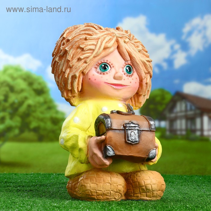 

Садовая фигура "Домовенок с сундуком"