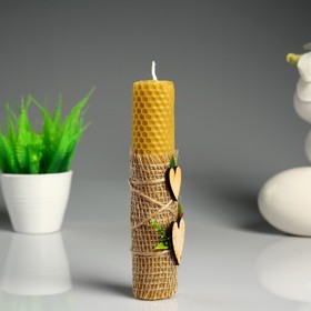 

Свеча из вощины "Классика" с сердечеками, 4,5×18 см