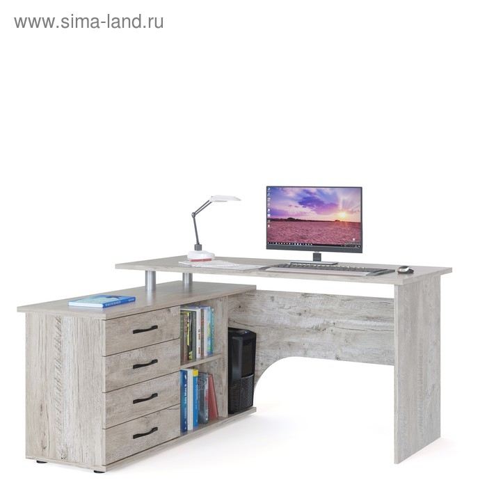 Компьютерный стол «КСТ-109 Л», 1400×1270×750 мм, угловой, левый, цвет дуб юкон компьютерный стол 1400 × 1270 × 750 мм левый цвет белый
